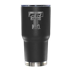 Memory Company 30oz Black Tumbler Etched Logo Texas Tech