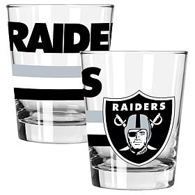 Memory Company Big Stripes Las Vegas Raiders 2pk 15oz Dbl Old Fashion
