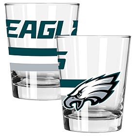 Memory Company Big Stripes Philly Eagles 2pk 15oz Dbl Old Fashion