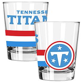 Memory Company Big Stripes Tennessee Titans 2pk 15oz Dbl Old Fashion
