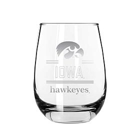 Memory Company Classic Crew Stemless Wine Glass 2-pack, U. of Iowa