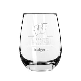 Memory Company Classic Crew Stemless Wine Glass 2pk, U. of Wisconsin