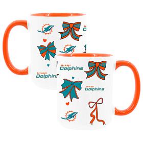 Memory Company Dolphins 2pk 15oz Bow Coffee Mug