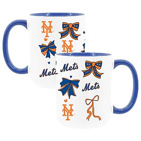 Memory Company Mets 2pk 15oz Bow Coffee Mug