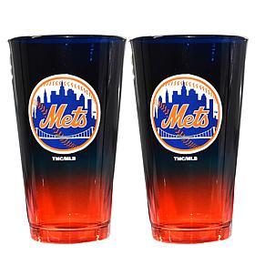 Memory Company MLB Mets 16oz Ombre Pint Glass - 2-Pack