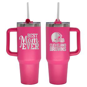Memory Company NFL  40oz Best Mom Ever Pink Tumbler Browns
