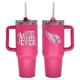 Memory Company NFL  40oz Best Mom Ever Pink Tumbler Cardinals