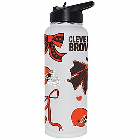 Memory Company NFL Browns 34-oz Bow White Quencher Tumbler