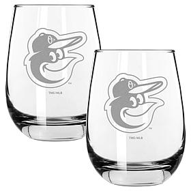 Memory Company Orioles 2PK15oz Wine Glass