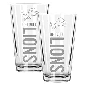 Memory Company Pinnacle Detroit Lions 2 pack 16oz Pint Glass