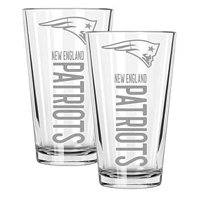 Memory Company Pinnacle New England Patriots 2 pack 16oz Pint Glass