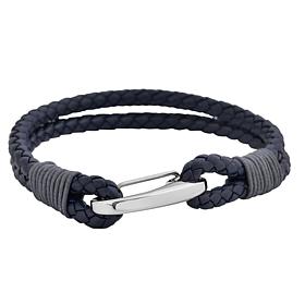 Men's Braided Leather 2-Strand Bracelet