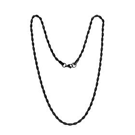 Men's Stainless Steel Black Rope Chain Necklace