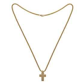 Men's Stainless Steel Cross Pendant with Box Chain