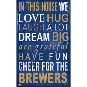 Milwaukee Brewers In This House Sign  