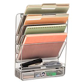 Mind Reader 4 Tier Vertical File Organizer Wall Mount or Desktop Use