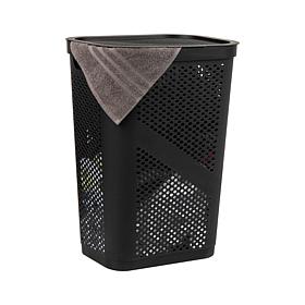 Mind Reader 60-Liter Lightweight Plastic Laundry Hamper - White