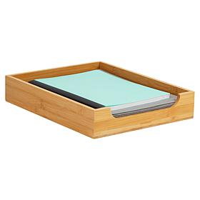 Mind Reader Bamboo Paper Tray Desktop Organizer