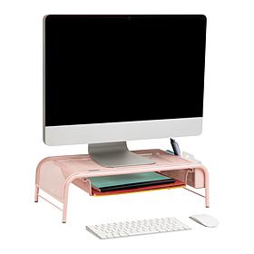 Mind Reader Metal Mesh Monitor Stand and Desk Organizer with Drawer