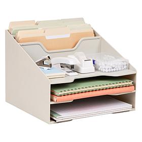 Mind Reader Plastic Desktop Organizer Vertical File Holder Pink