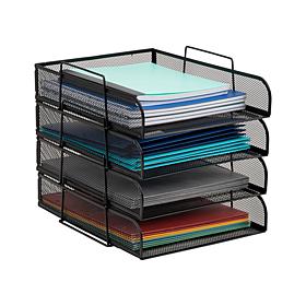 Mind Reader Stackable Paper Tray Desktop Organizer File Storage 4 Pcs