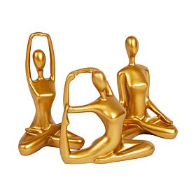 Mind Reader Yoga Figurine Set Meditation Statues Set of 3