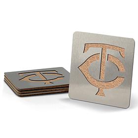 MLB Boasters 4-piece Coaster Set - Minnesota Twins