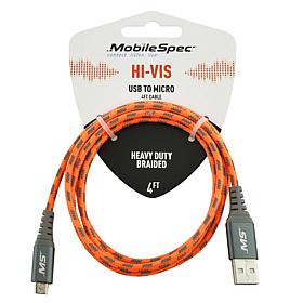 MobileSpec Hi-Vis 4ft Micro Cable, Orange