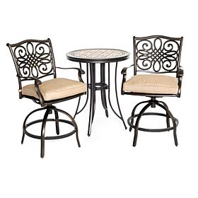 Monaco 3-Piece Bar-Height Outdoor Dining Bistro Set