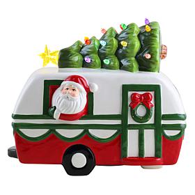 Mr. Christmas 10" Nostalgic Ceramic Santa Camper