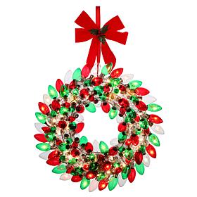 Mr. Christmas 17" Red & Green Retro C9 Bulb Wreath 