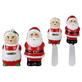 Mr. Christmas Salt & Pepper Shakers with Spreaders Set