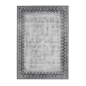 My Magic Carpet Dardon Bordered Grey Washable Area Rug 5'x7'