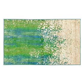 My Magic Carpet Hazel Chevron Teal Washable Area Rug 3'x5'