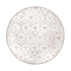 My Magic Carpet Leilani Damask Washable Round Area Rug 6'