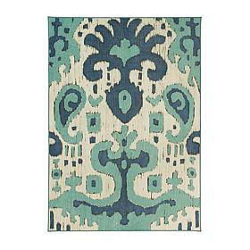 My Magic Carpet Ochre Ikat Washable Area Rug 5'x7'