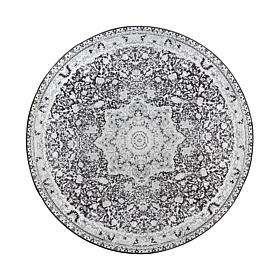 My Magic Carpet Parviz Grey Washable Round Area Rug 6'