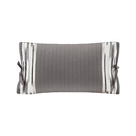 N Natori Hanae Embroidered Cotton 12" x 20" Oblong Pillow - Gray