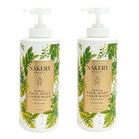 Nakery Beauty 1-Liter 2-pack Summer Rain Body, Face & Hair Wash