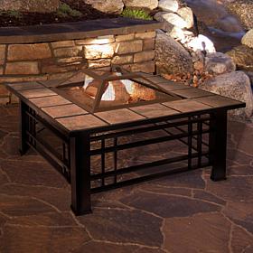 Nature Spring Wood Burning Fire Pit Set - Black & Brown