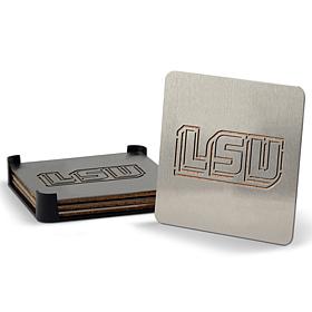 NCAA Boasters 4-piece Coaster Set - LSU Tigers "Block"