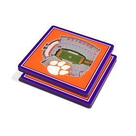 NCAA Clemson Tigers 3-D Stadium Views Coaster Set