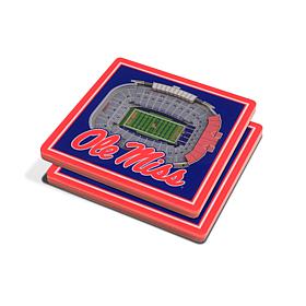 NCAA Mississippi Rebels 3-D Stadium Views Coaster Set