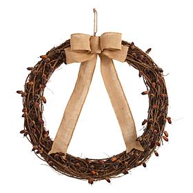 Nearly Natura 30” Fall Acorn and Decorative Bow Autumn Wreath