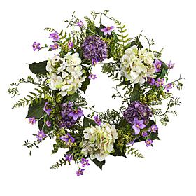 Nearly Natural 24" Hydrangea Berry Wreath