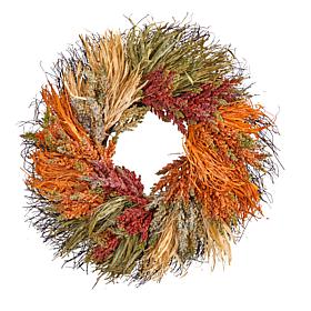 Nearly Natural 26 in. Sorghum Harvest Artificial Wreath