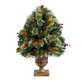 Nearly Natural 3 Ft. Holiday Pre-Lit Christmas Plant with 100 LED