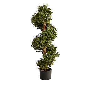 Nearly Natural 33 in. Boxwood Spiral Topiary (Indoor/Outdoor)