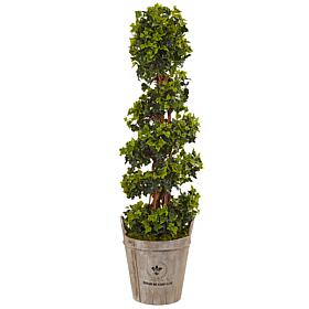 Nearly Natural 4 ft. UV Resistant English Ivy Tree in Planter
