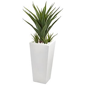 Nearly Natural 40" Spiky Agave Artificial Plant in White Planter